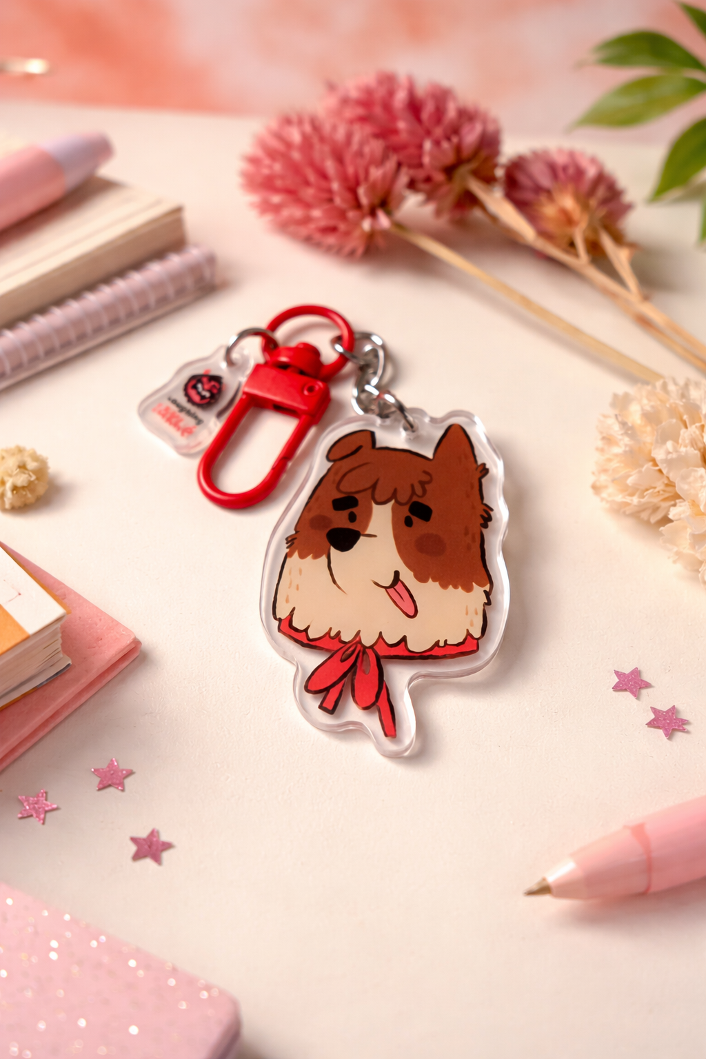 Happy Dog Keychain