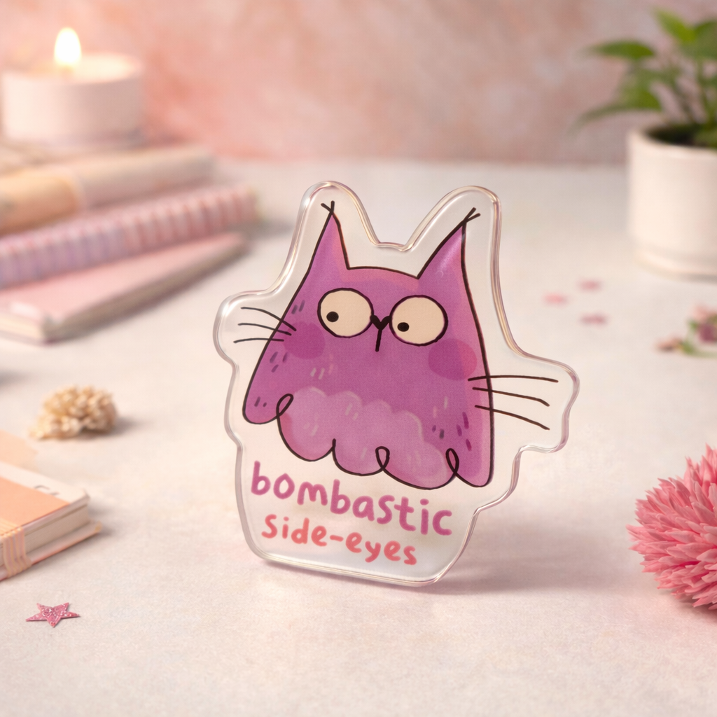 Bombastic Side Eyes Cat Acrylic Pin