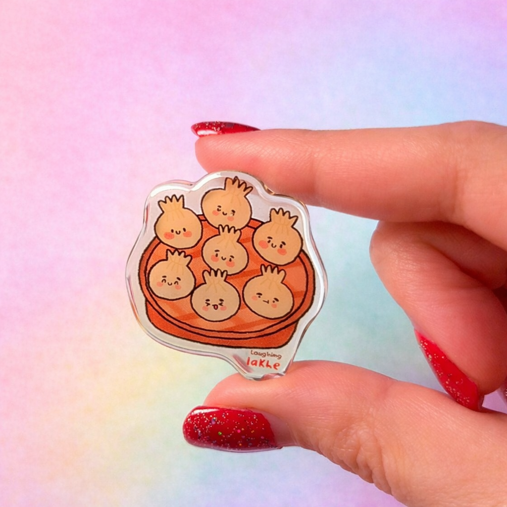 Momo Dumpling Acrylic Pin