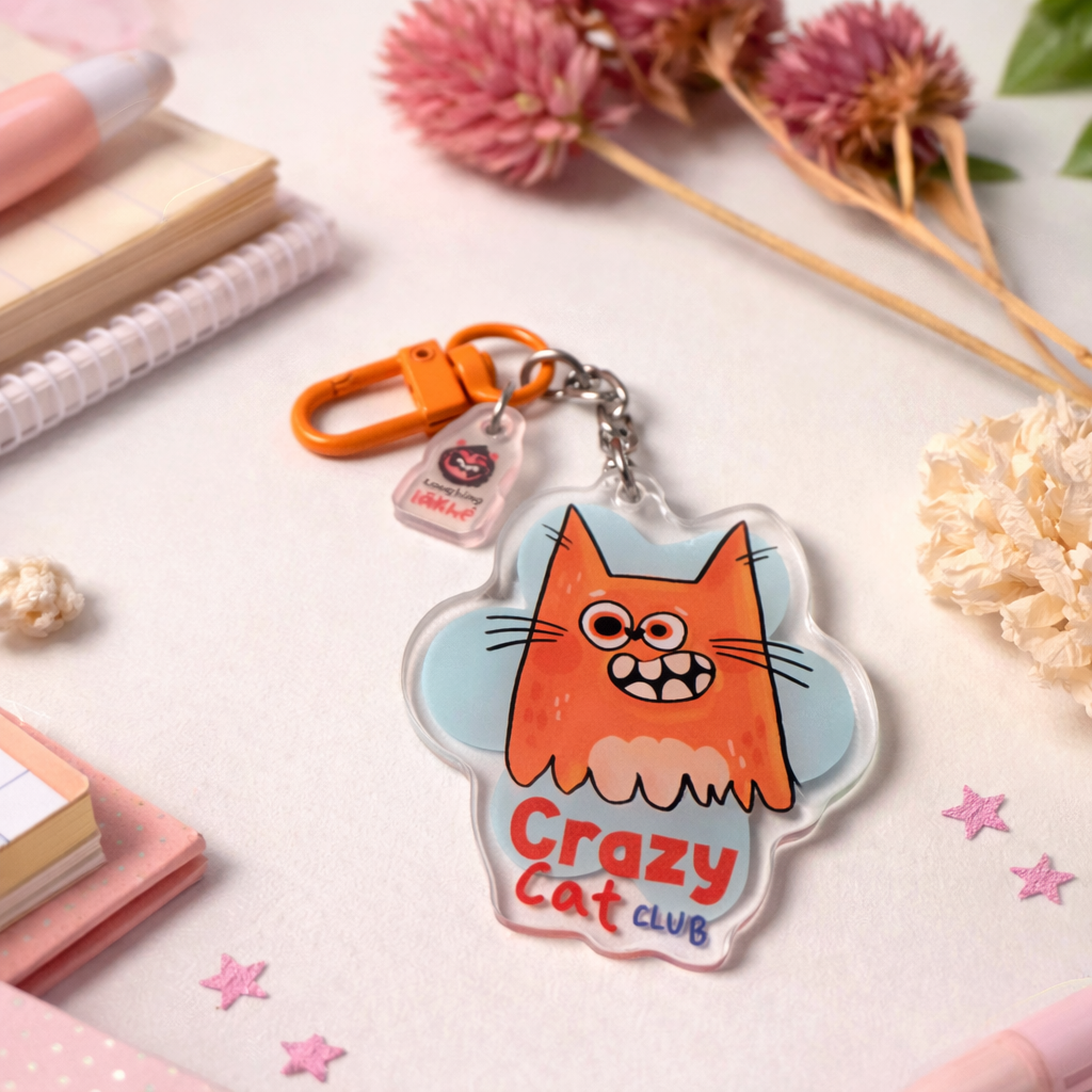 Crazy Cat Club Keychain