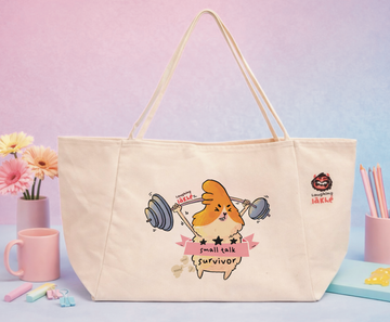Small Talk Survivor Large Tote Bag